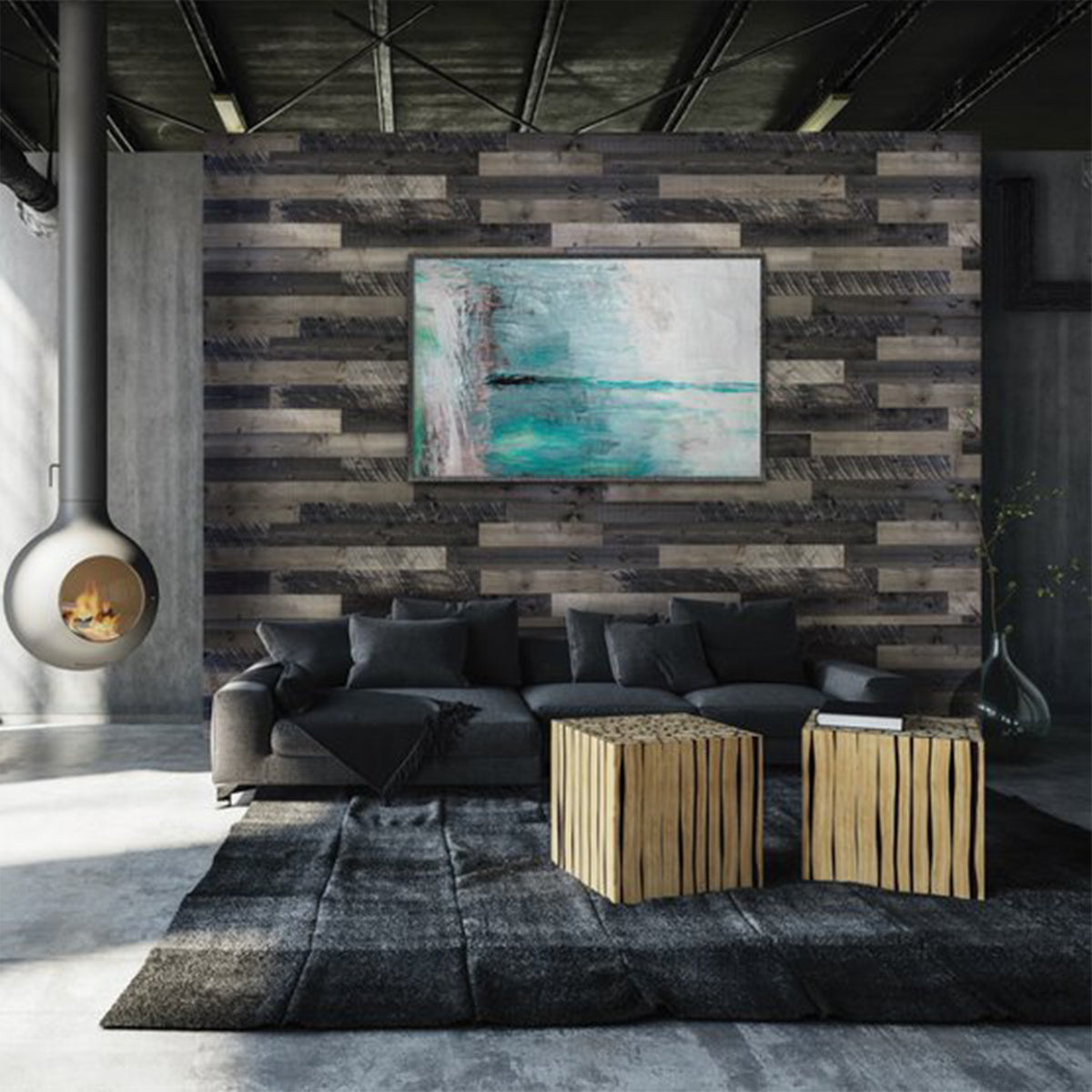 CDA Wood 25 Sqft Rustic Reclaimed Barn Wood Planks, Gray Tones (Open Box)
