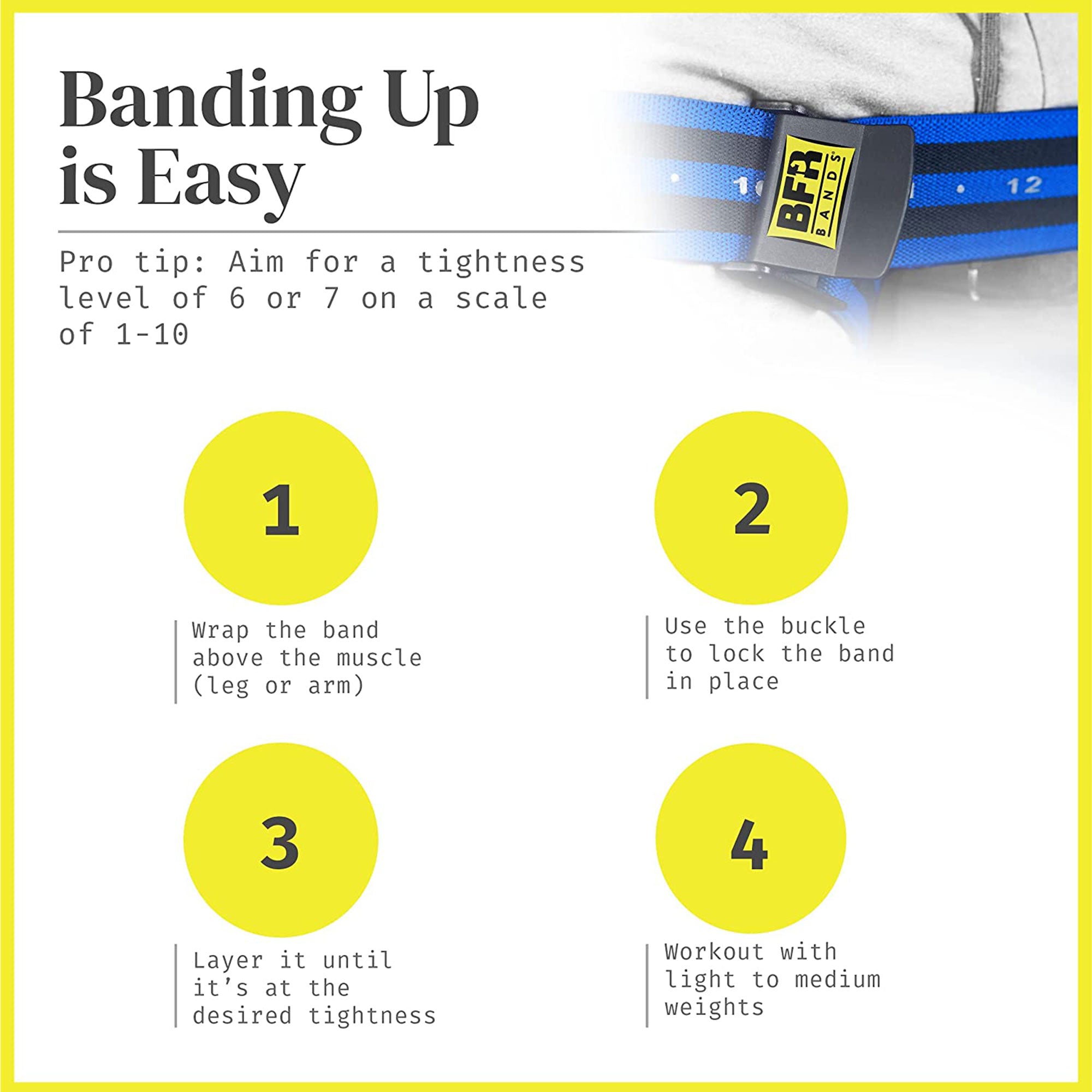 BFR BANDS Restriction Band for Arms, Legs, Glutes, Pro Bundle 4 Pack (Open Box) - VMInnovations