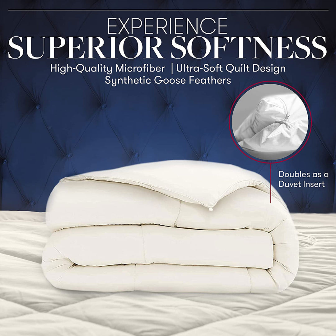Beckham Hotel Collection 1300 Series Goose Down Comforter, Full/Queen, Gray - VMInnovations
