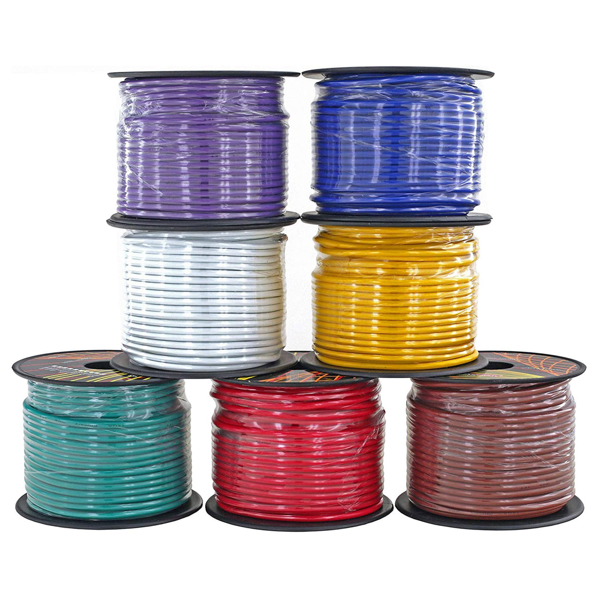 GS Power 14 Gauge General Purpose 12V Wiring, 100 Ft Per Roll, 7 Pack (Open Box)