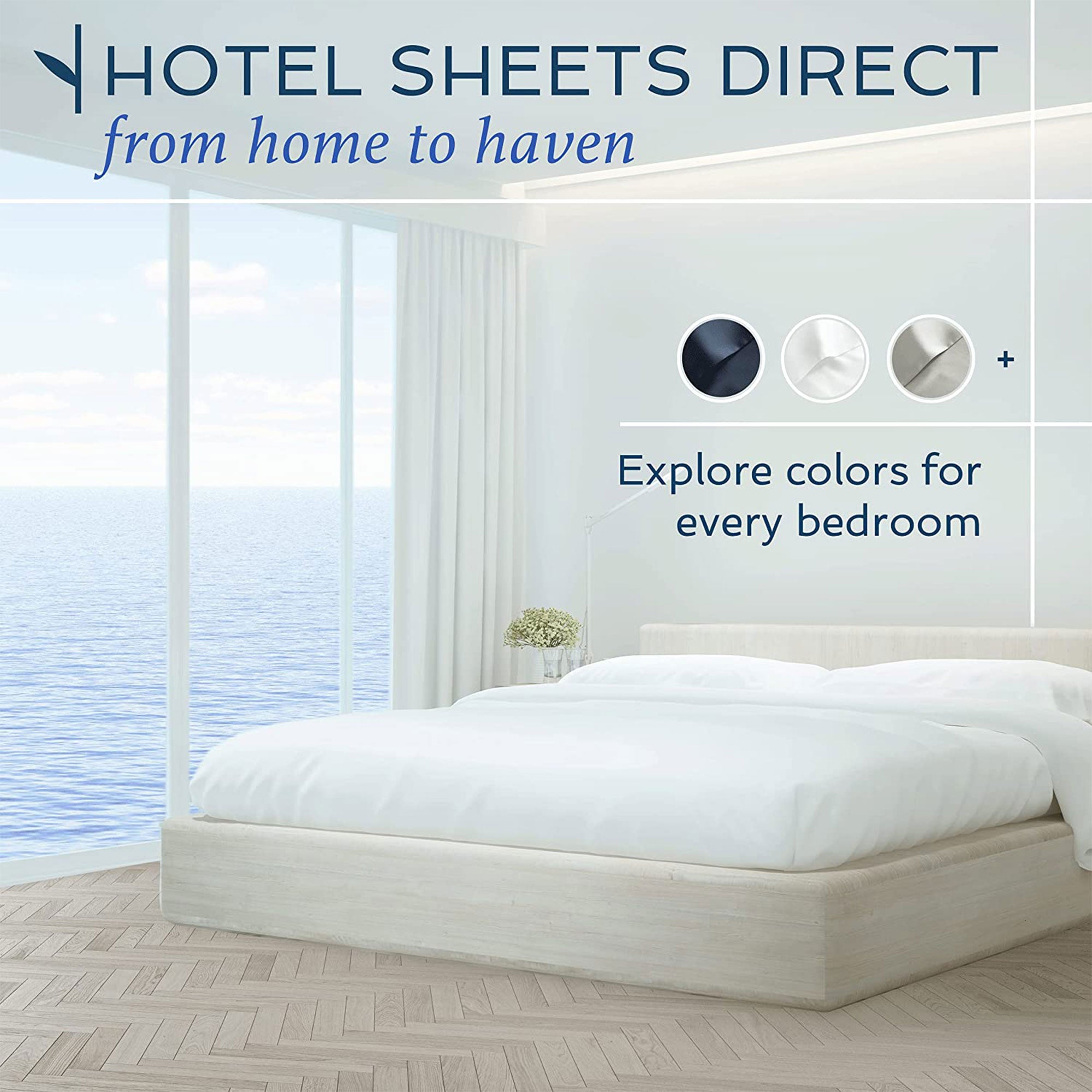 Hotel Sheets Bamboo 4Pc Sheet & Pillowcase Set, Cal King, Light Blue (Open Box)