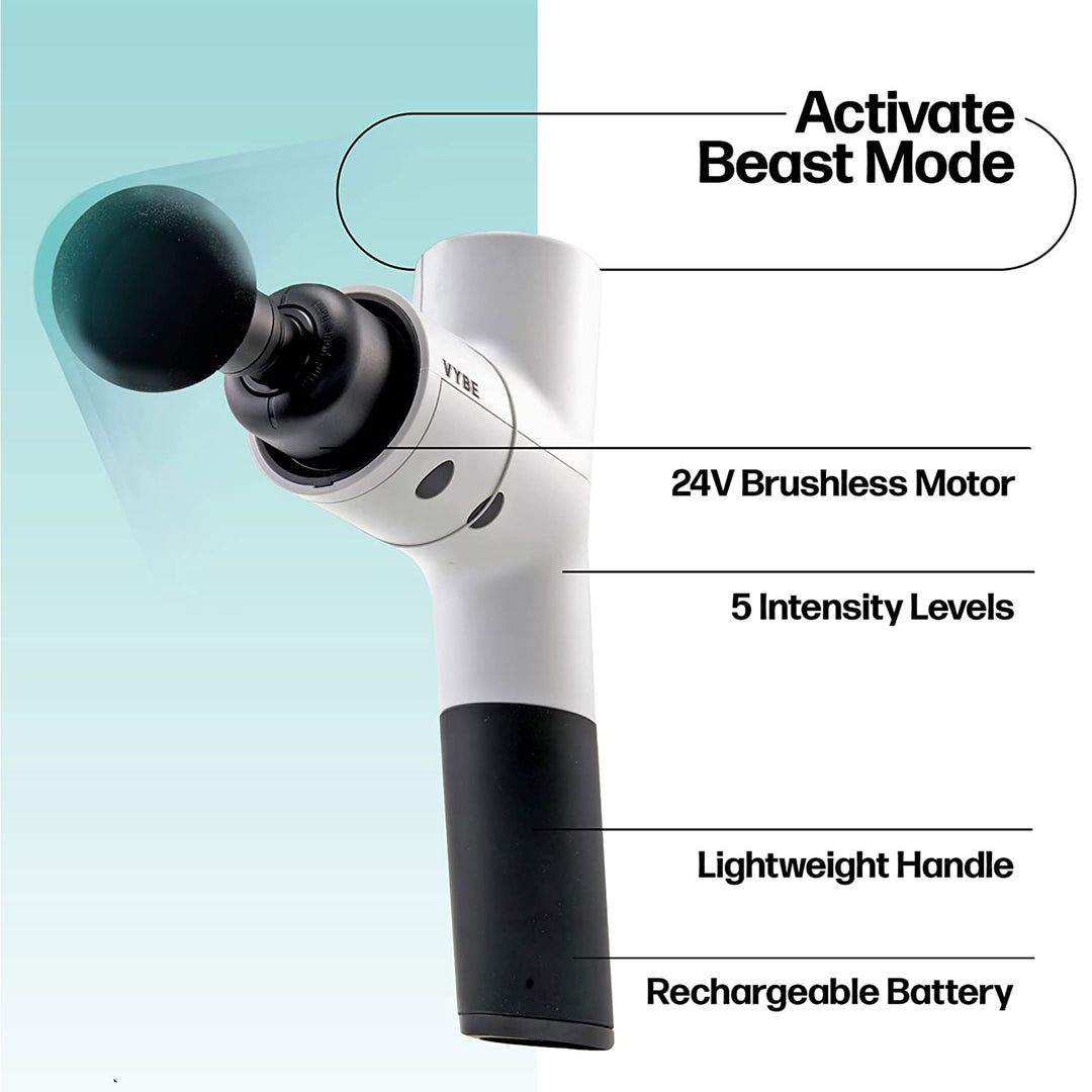Vybe Premium Deep Tissue Muscle Massage Gun with 5 Speeds and 4 Attachments - VMInnovations