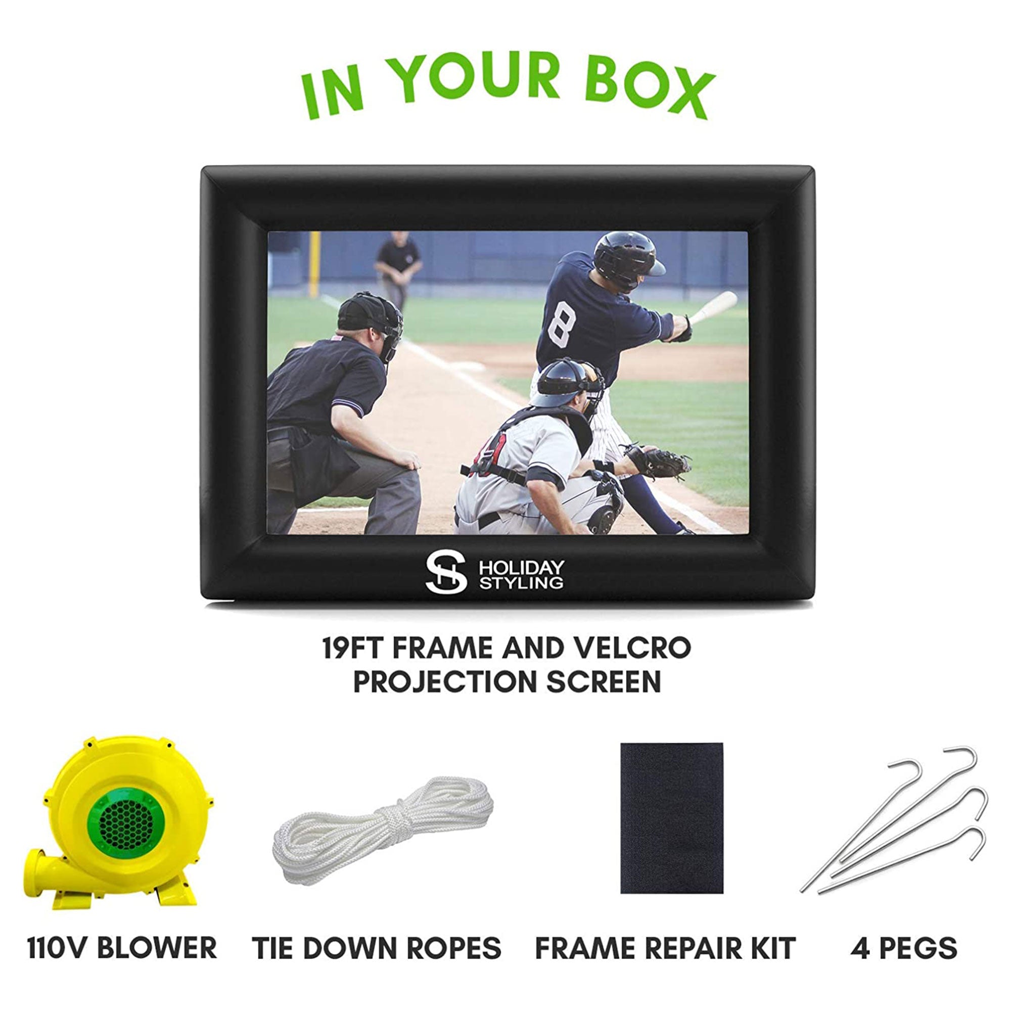 Holiday Styling 19 Foot Giant Movie Theater Inflatable Outdoor Projector Screen - VMInnovations