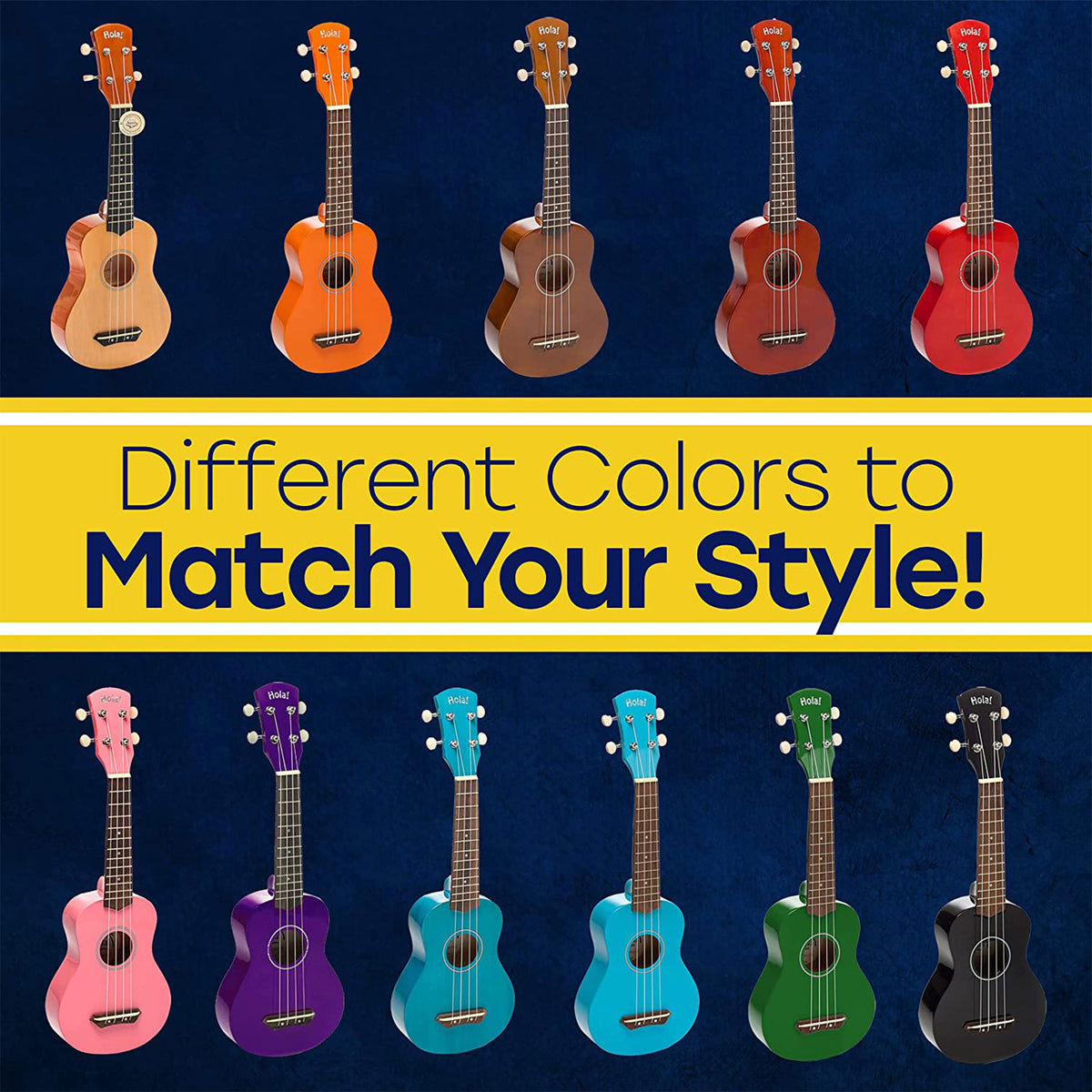 Hola! Music Color Soprano Ukulele w/Tote Bag, Strap, & Picks, Pink (Open Box)