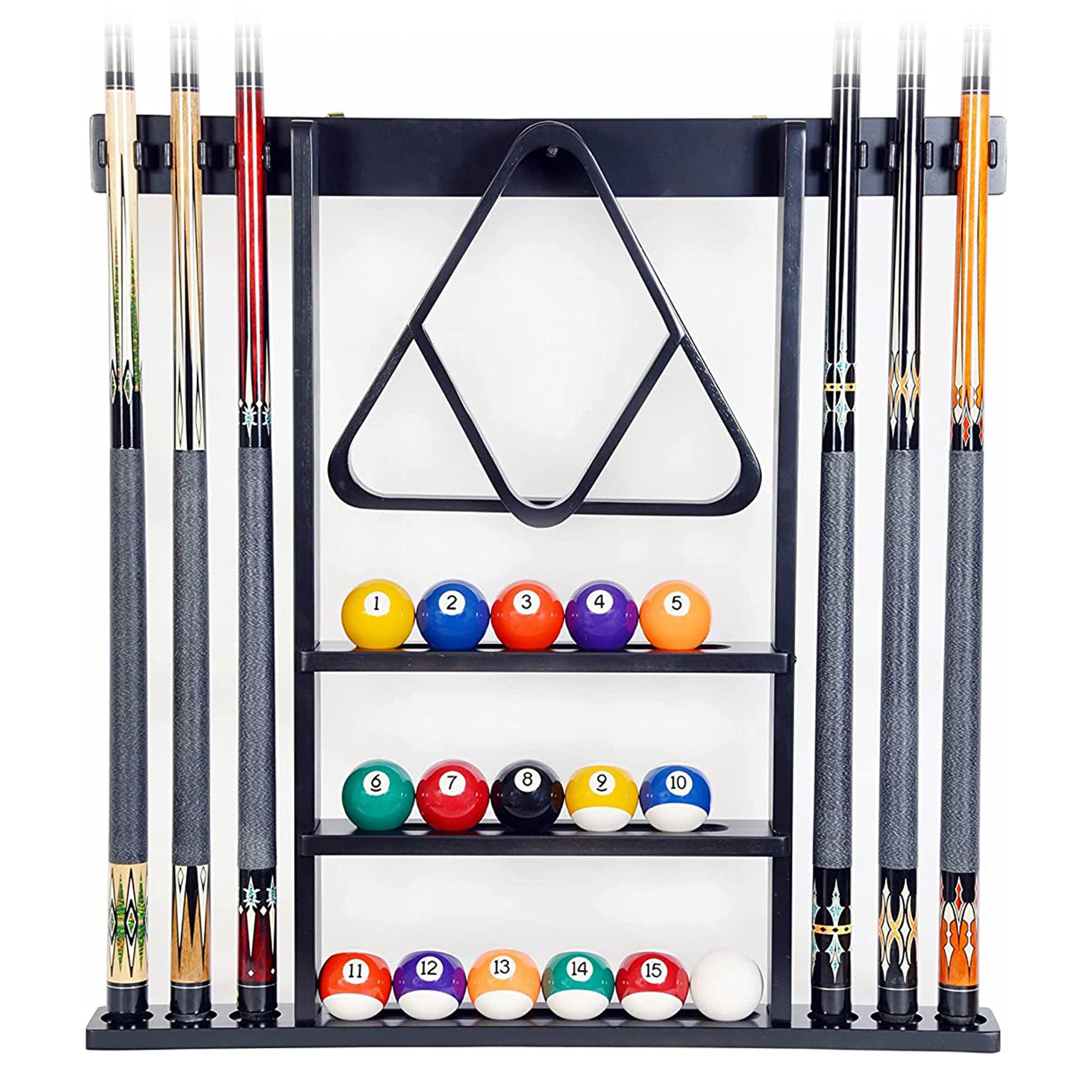ISZY Billiards Wall Mounted Pool Accessories Billiard Ball and Stick Holder Rack - VMInnovations