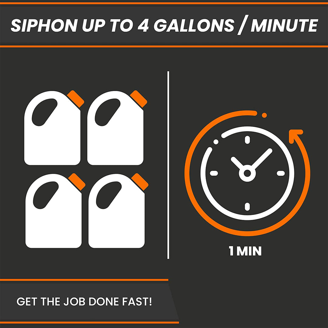 GasTapper SiphonPro Fuel Hand Pump for Gas, Oil, Diesel, and Water with 9' Hose - VMInnovations