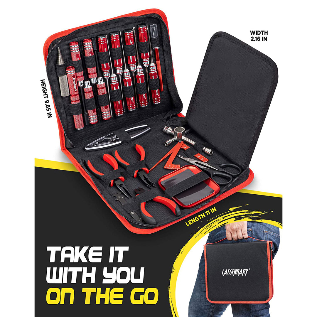 LAEGENDARY 25pc RC Car Magnetic Repair Tool Kit for Drone, Boat, Plane, or Truck - VMInnovations