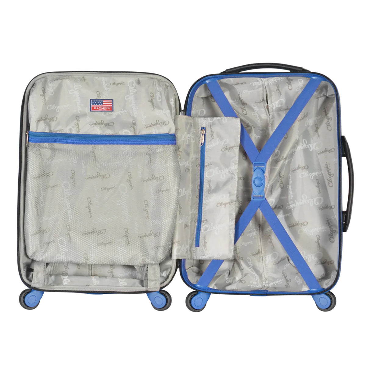 Olympia Apache II 21" Expandable Carry On 4 Wheel Spinner, Blue (Open Box)