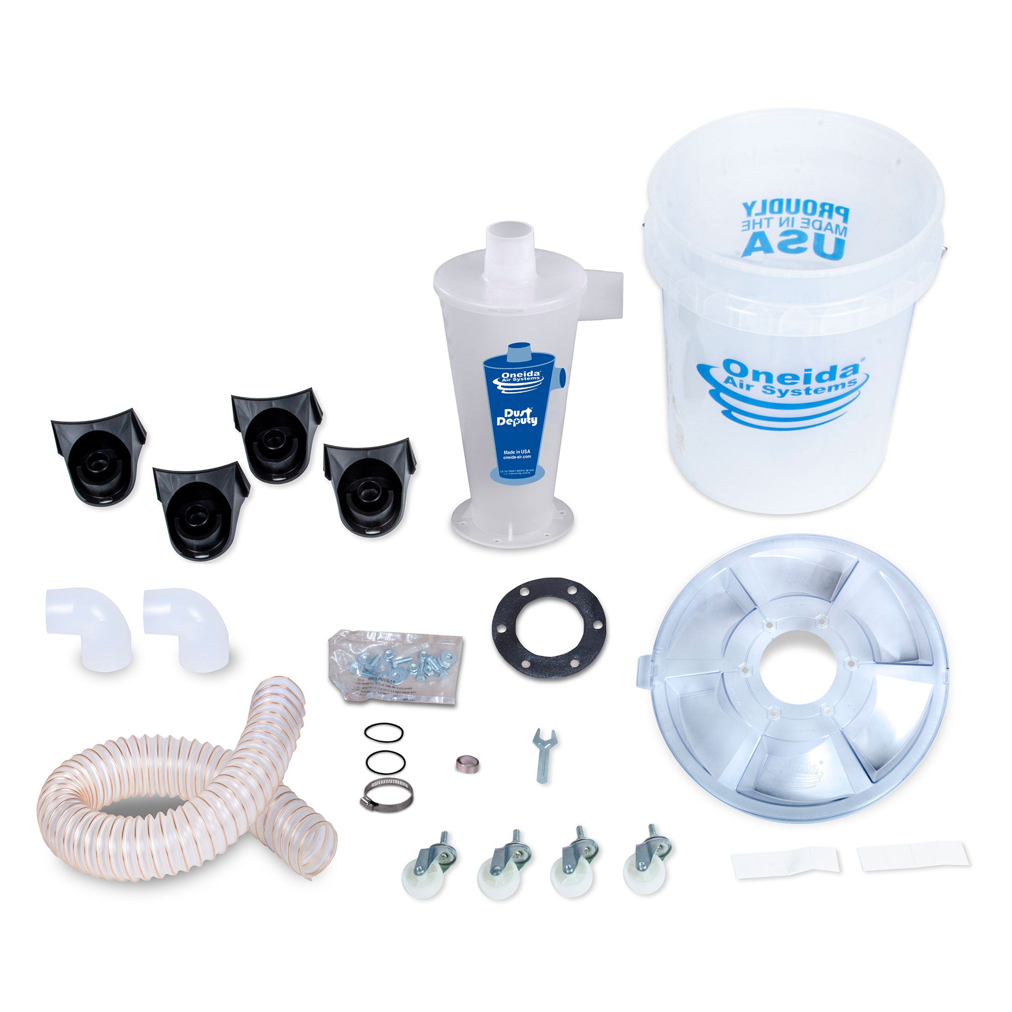 Oneida Air Systems Dust Deputy Deluxe All-Clear Cyclone Separator Kit w/ Wheels - VMInnovations