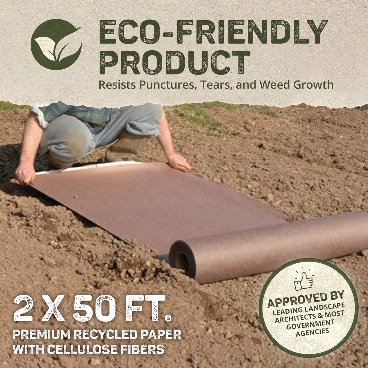 DeWitt 2 x 50 Ft All Natural Paper Mulch Garden Weed Barrier (16 Pk) (Open Box)
