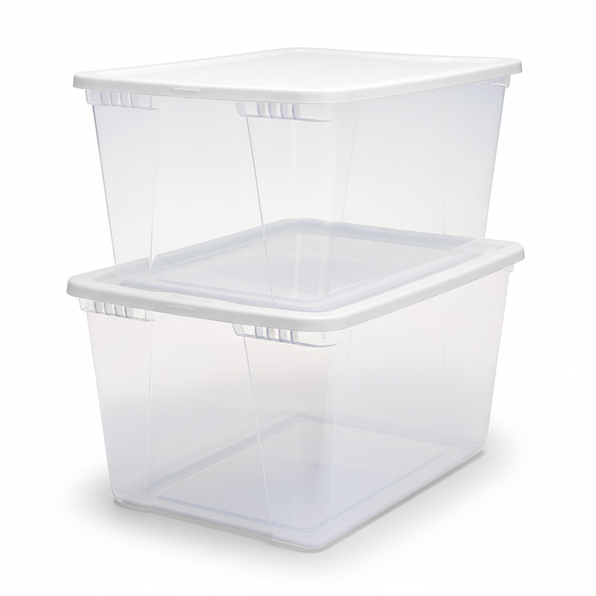 HOMZ 56qt Snaplock Clear Plastic Storage Container Bin with Secure Lid, 2 Pack - VMInnovations
