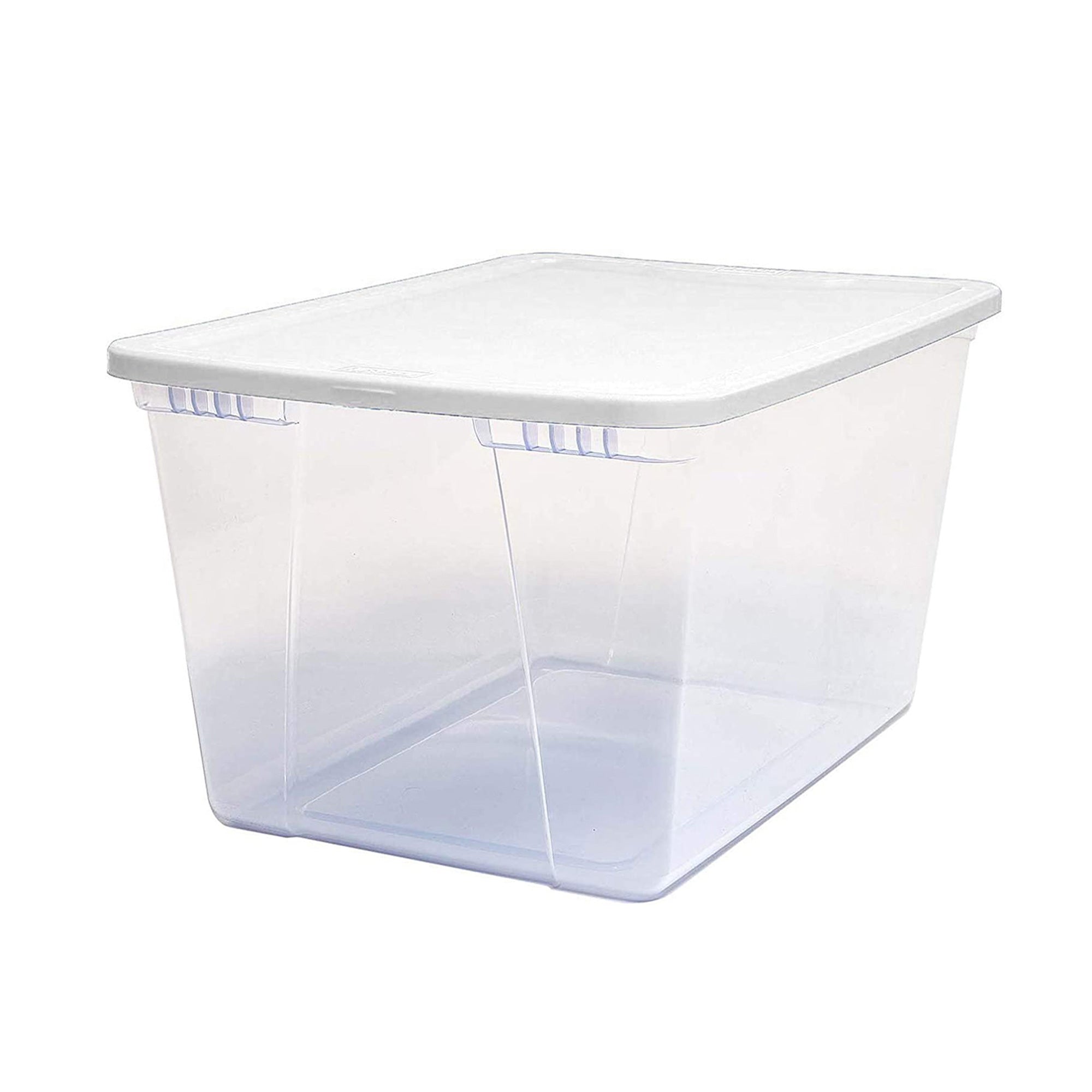 56qt Snaplock Clear Plastic Storage Container Bin w/ Secure Lid, 2 Pack (Used) - VMInnovations