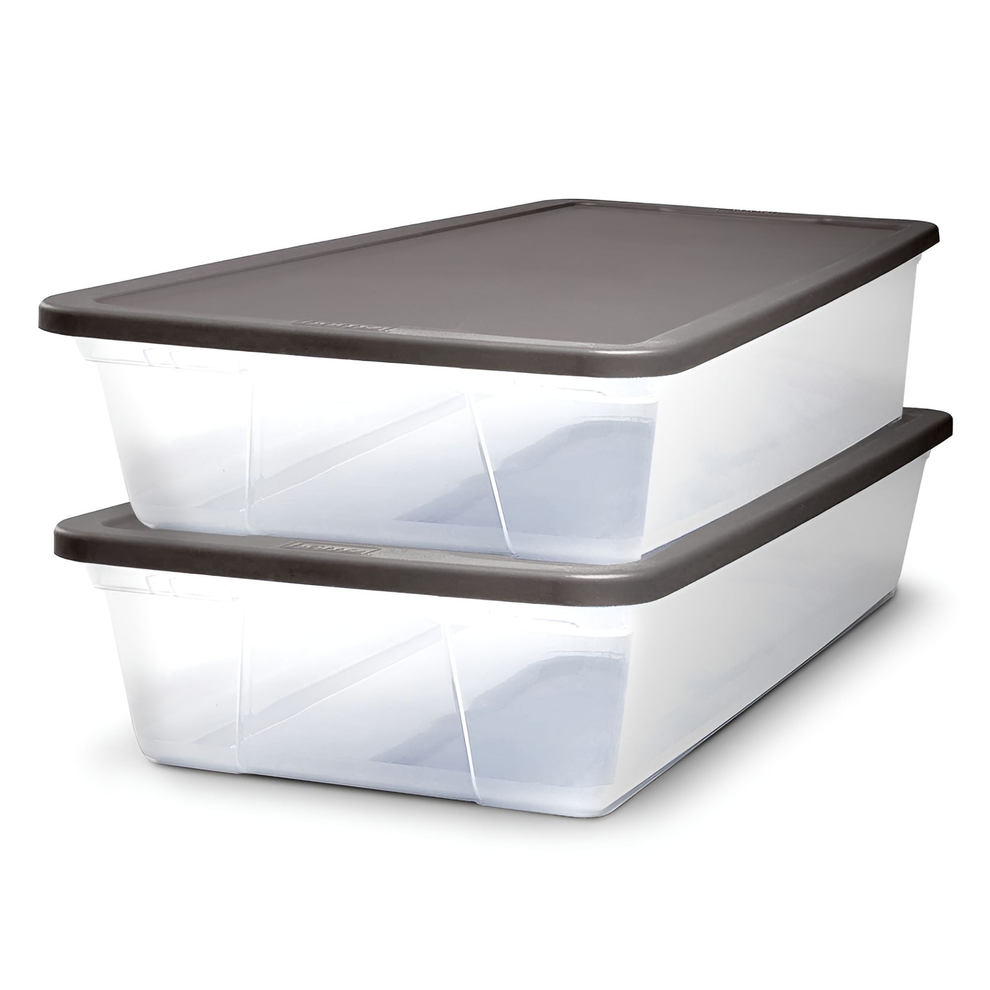 Homz Snaplock 28 Quart Clear Under Bed Storage Container Bin with Lid, (2 Pack) - VMInnovations