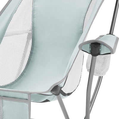 KingCamp Highback Camping Lounge Chair with Cupholder & Pocket, Grey (Open Box)