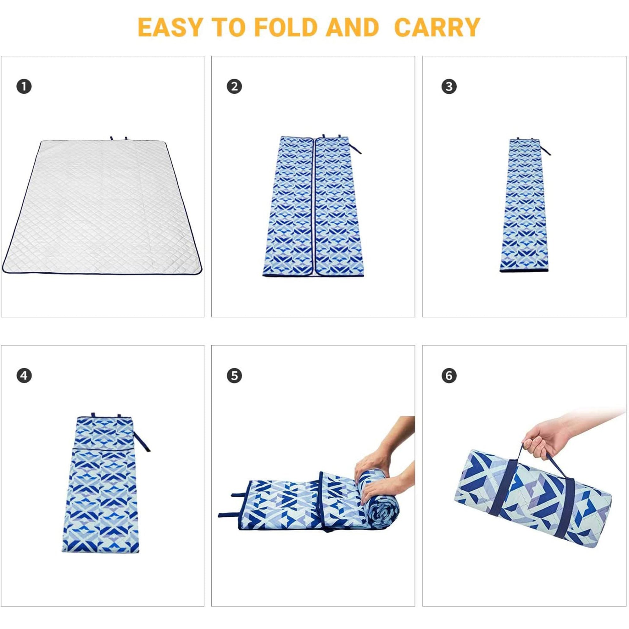KingCamp Portable Outdoor Waterproof Picnic Hiking Blanket 78"x118", Blue (Used) - VMInnovations