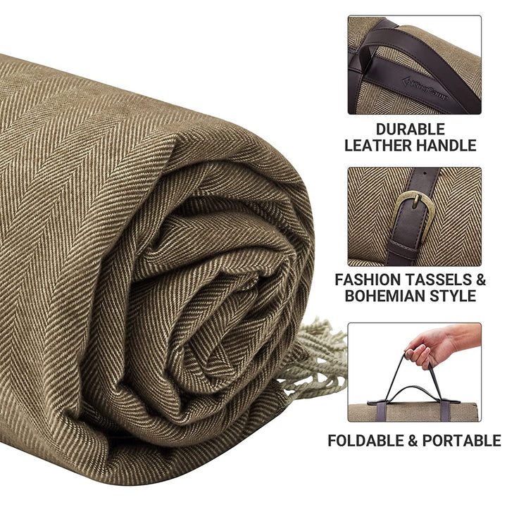 KingCamp Portable Outdoor Waterproof Picnic Beach Blanket, 210D Oxford, Brown - VMInnovations