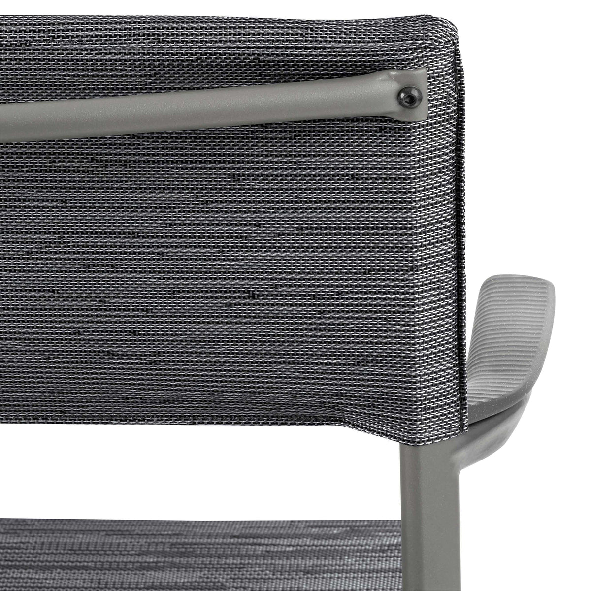 Lafuma Batyline Duo ORON Outdoor Dining Armchair, Titanium/Obsidian (Set of 2)