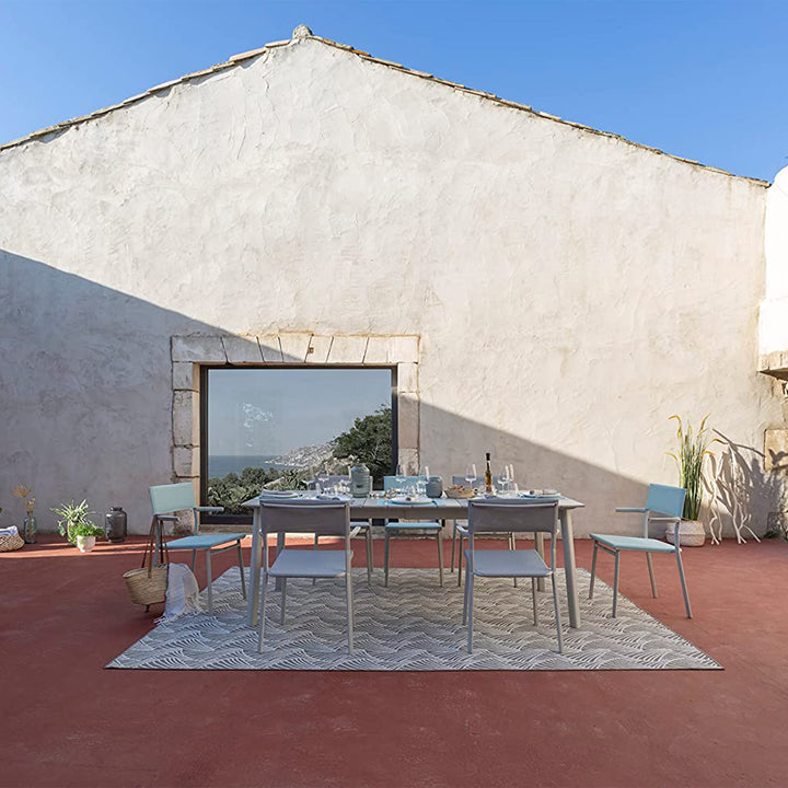 Lafuma Batyline Duo ORON Outdoor Dining Armchair, Titanium/Pebble (Set of 2) - VMInnovations