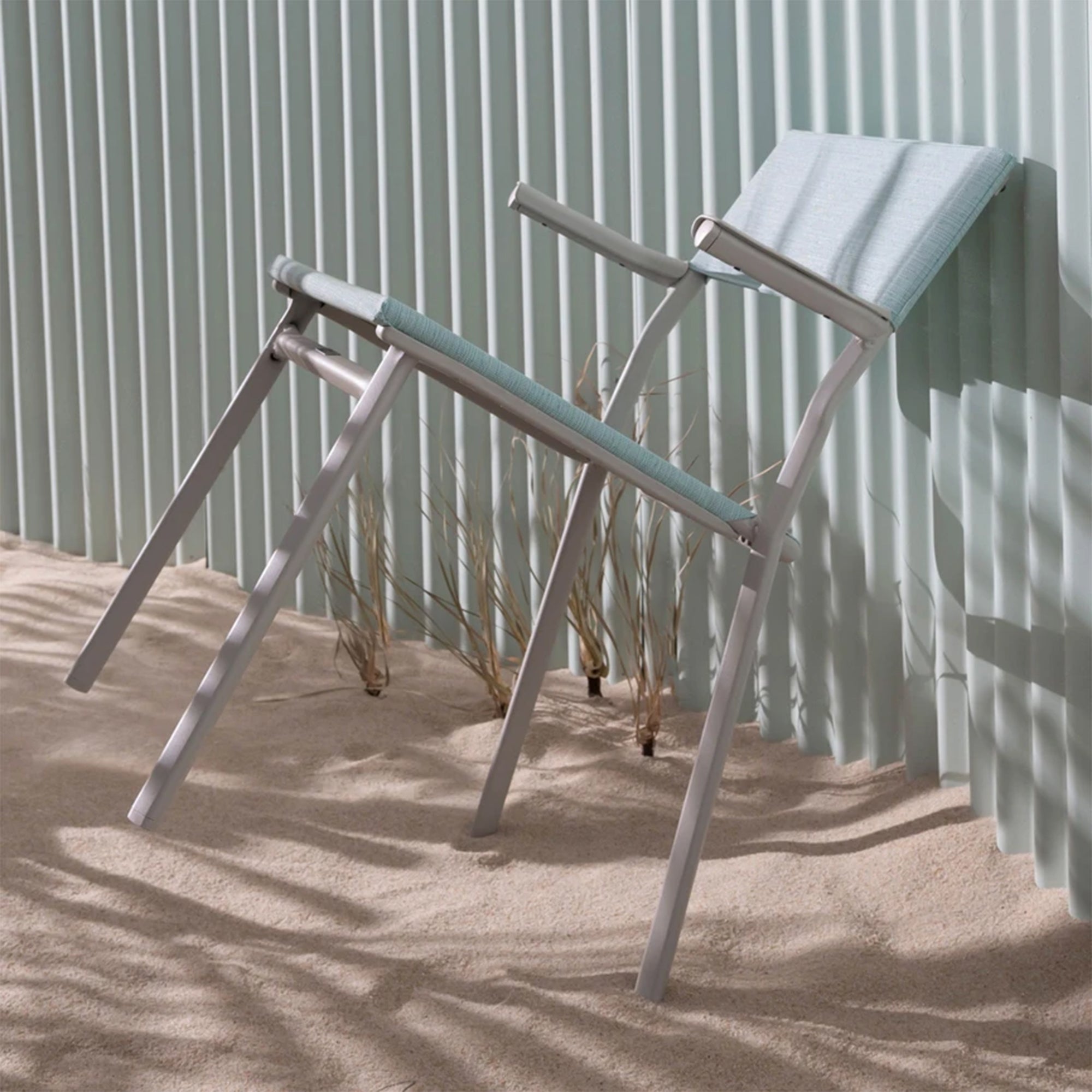 Lafuma Batyline Duo ORON Outdoor Armchair, Titanium/Mistral Blue (Set of 2)