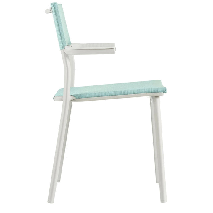 Lafuma Batyline Duo ORON Outdoor Dining Armchair, Sand/Mistral Blue (Set of 2) - VMInnovations