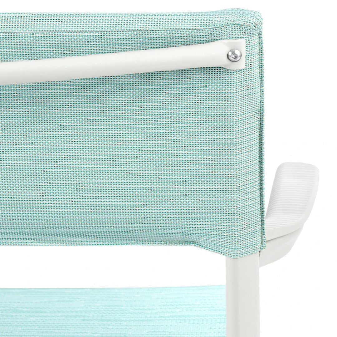 Lafuma Batyline Duo ORON Outdoor Dining Armchair, Sand/Mistral Blue (Set of 2) - VMInnovations