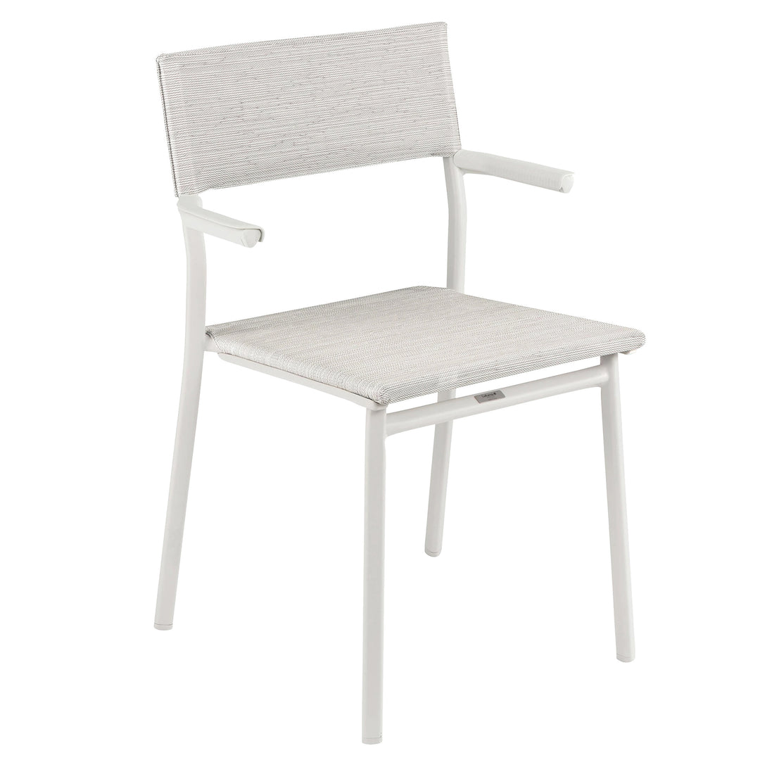 Lafuma Batyline Duo ORON Durable Outdoor Dining Armchair, Sand/Pebble (Set of 2) - VMInnovations