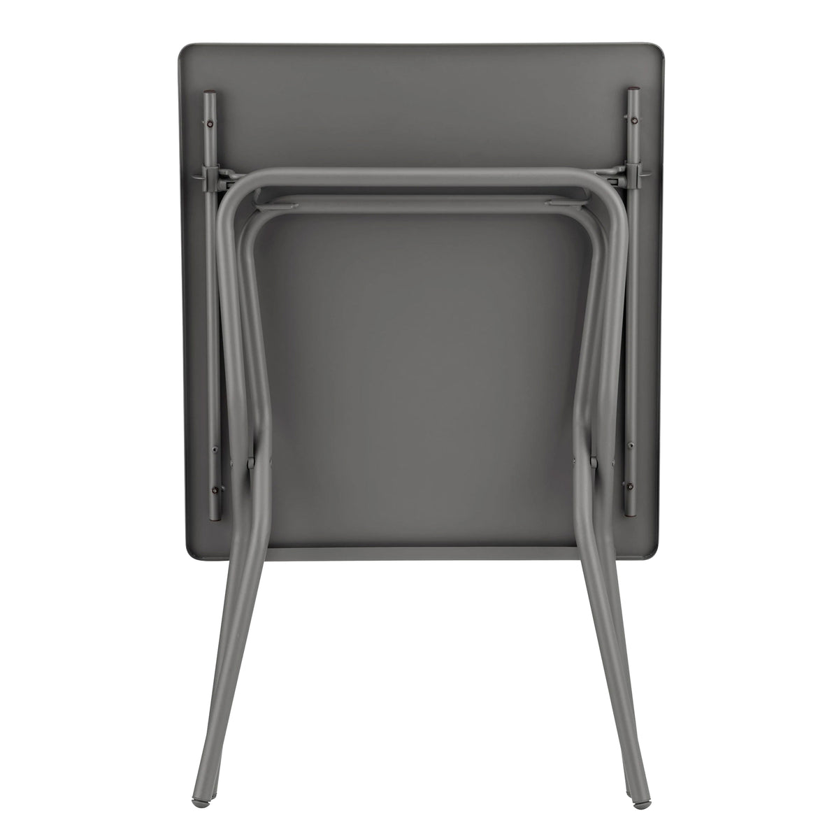Balcony II Colorblock Steel Square Folding Outdoor Table, Titanium (Open Box) - VMInnovations
