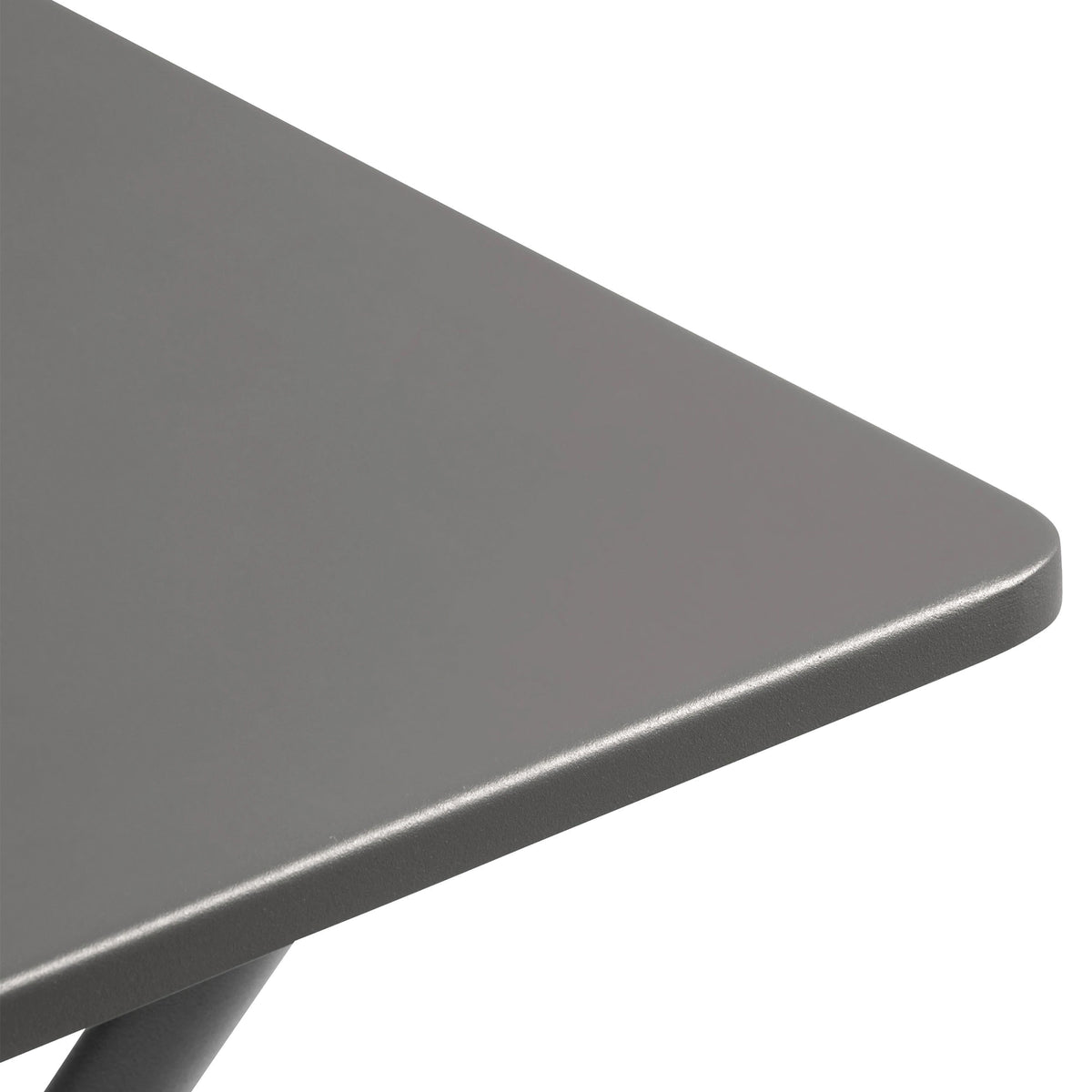 Balcony II Colorblock Steel Square Folding Outdoor Table, Titanium (Open Box) - VMInnovations