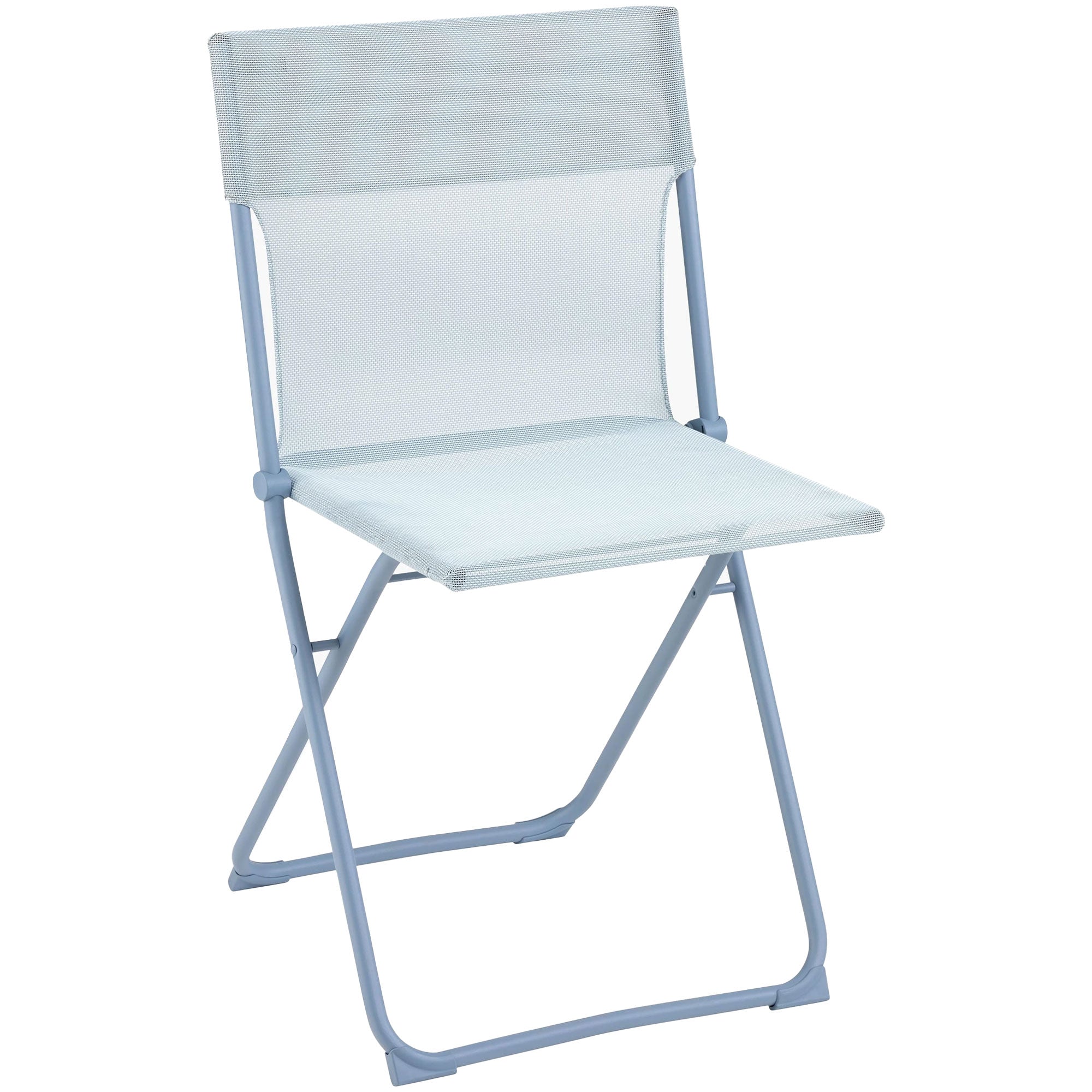 Lafuma Colorblock Steel Folding Patio Chair, Ciel Sky Blue, Set of 2 (Used) - VMInnovations