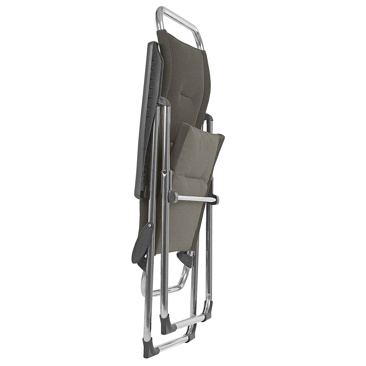 Lafuma Padded Foldable Camping Mesh Sling Reclining Armchair, Taupe (Open Box) - VMInnovations