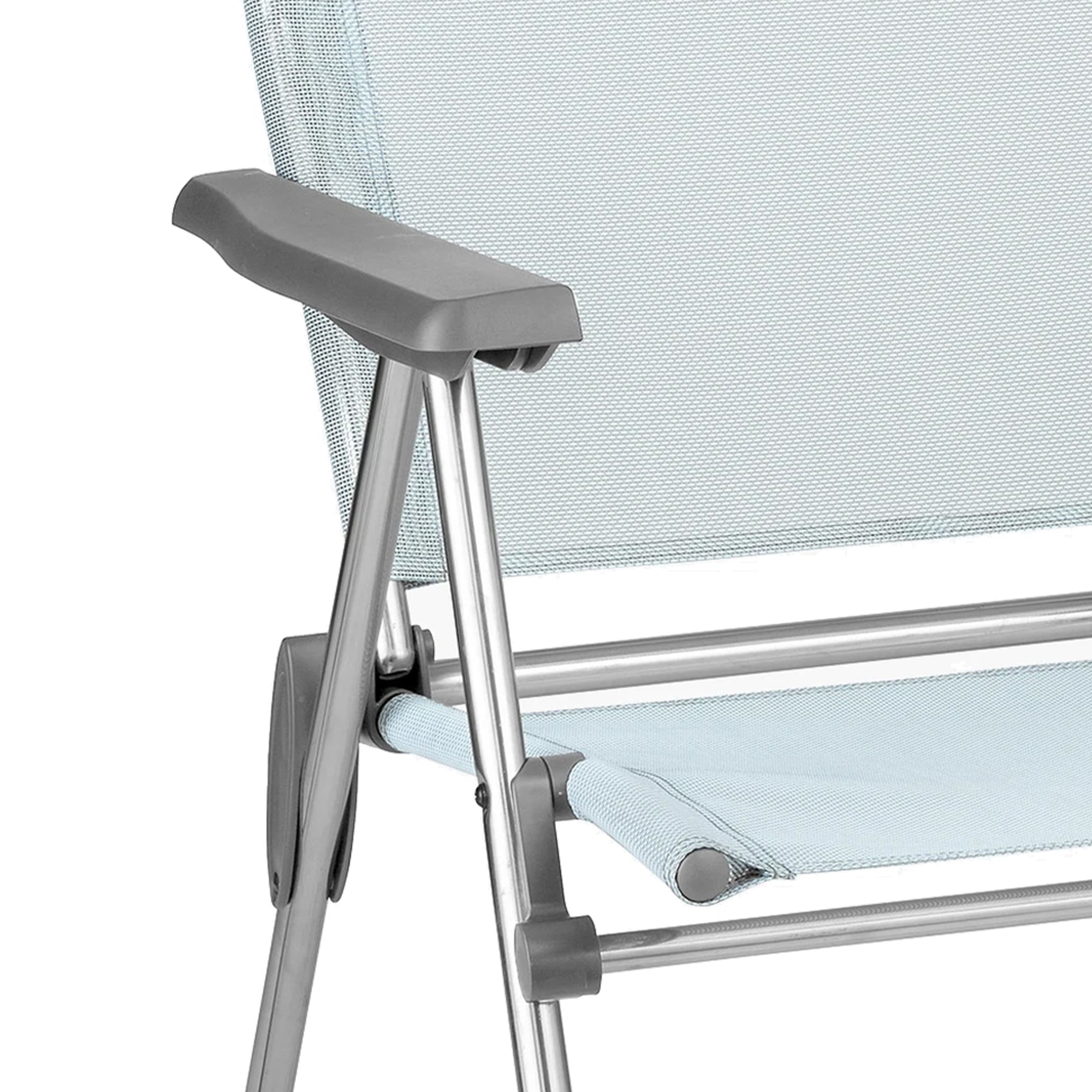 Lafuma Alu Cham Adjustable 5 Position Folding Armchair, Ciel Sky Blue (Open Box) - VMInnovations