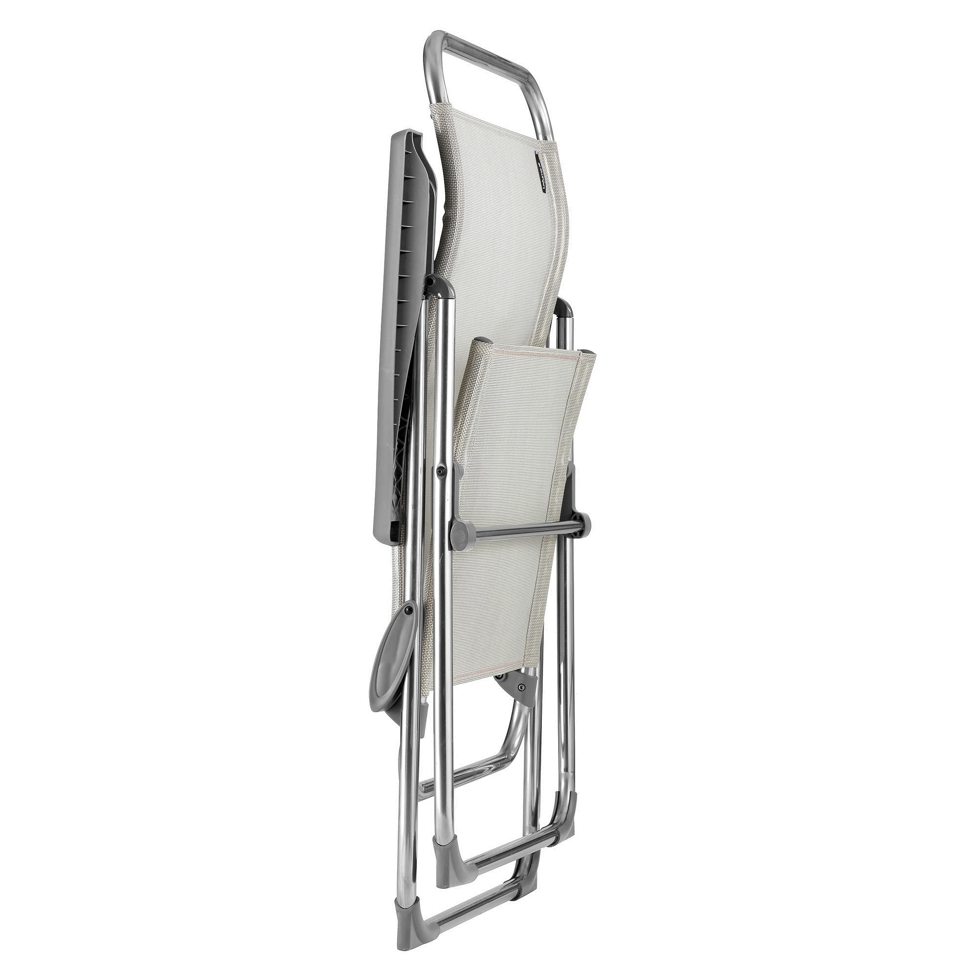 Lafuma Alu Cham 5 Seating Position Folding Outdoor Armchair, Rye (Open Box) - VMInnovations