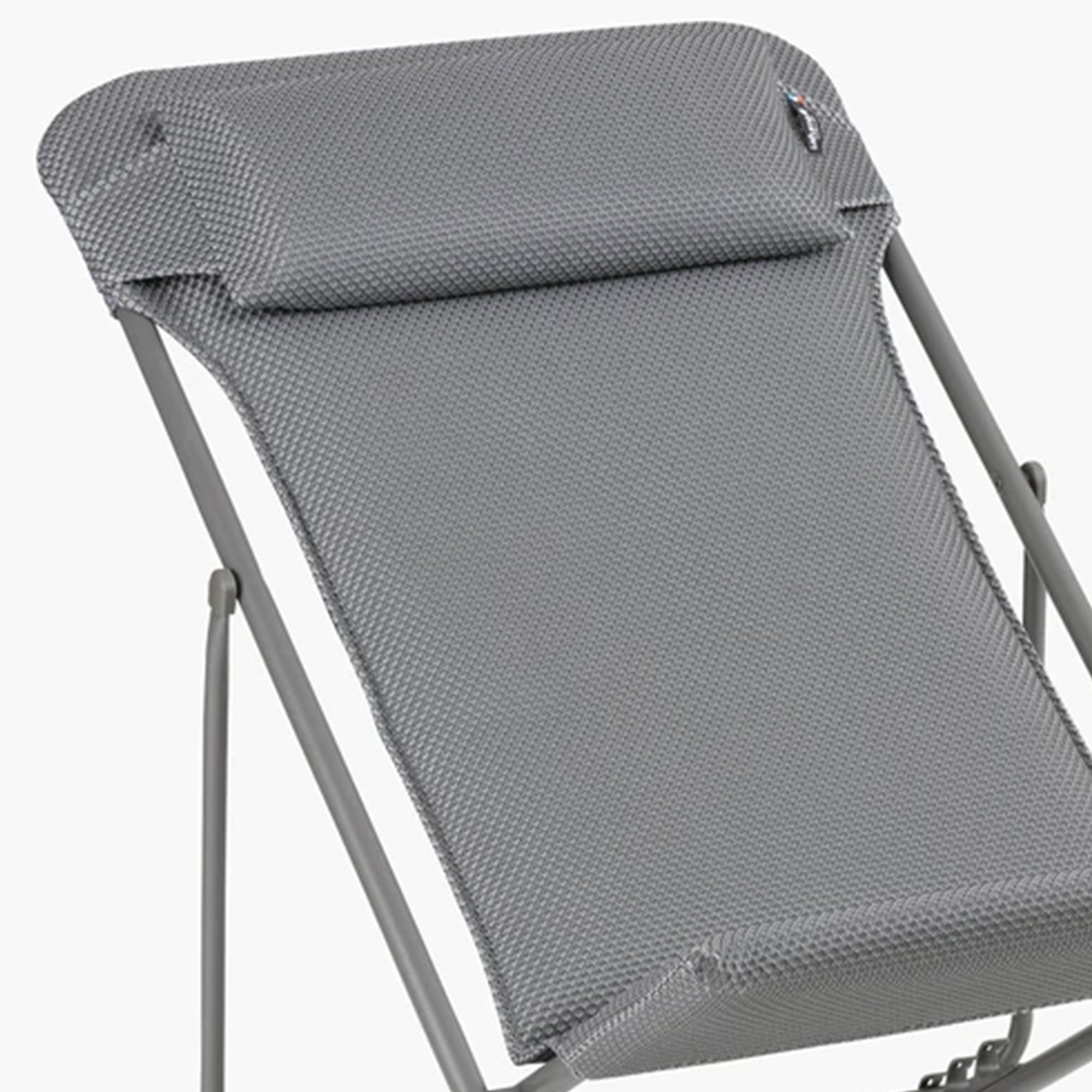 Lafuma Maxi Transat Plus Foam Padded Ultra Compact Foldable Sling Chair, Silver - VMInnovations