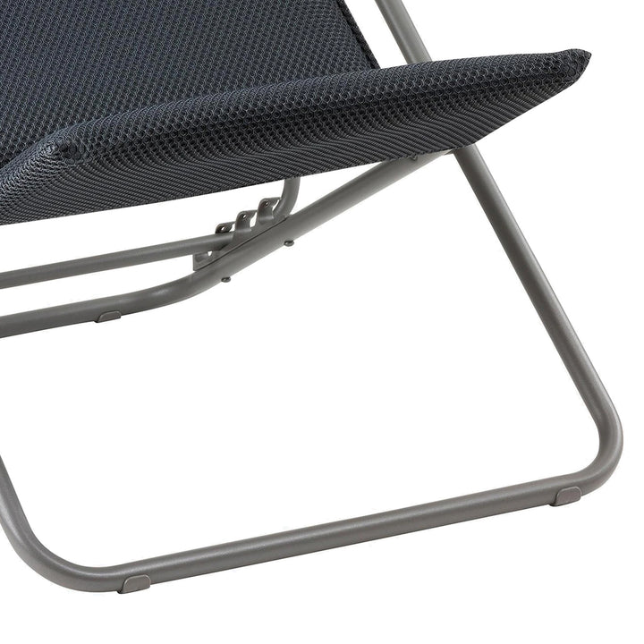 Lafuma Maxi Transat Plus Padded Ultra Compact Foldable Sling Chair, Dark Gray - VMInnovations