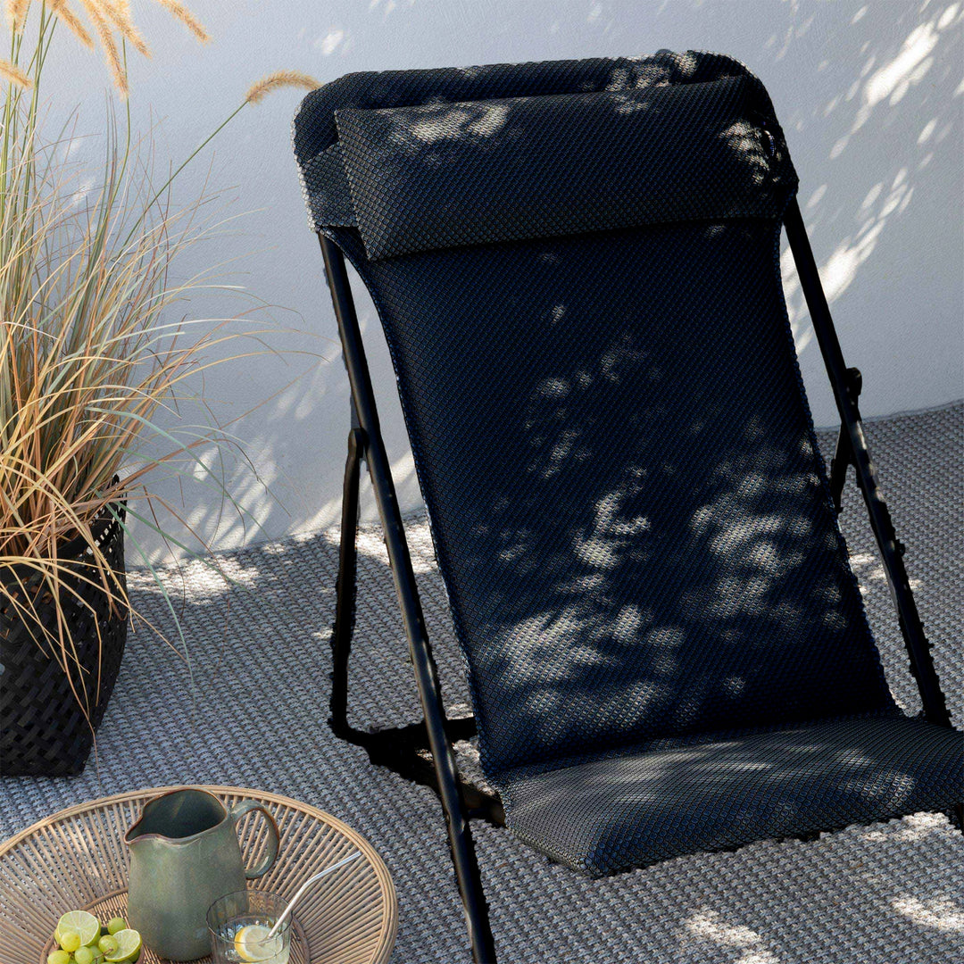 Lafuma Maxi Transat Plus Padded Ultra Compact Foldable Sling Chair, Dark Gray - VMInnovations
