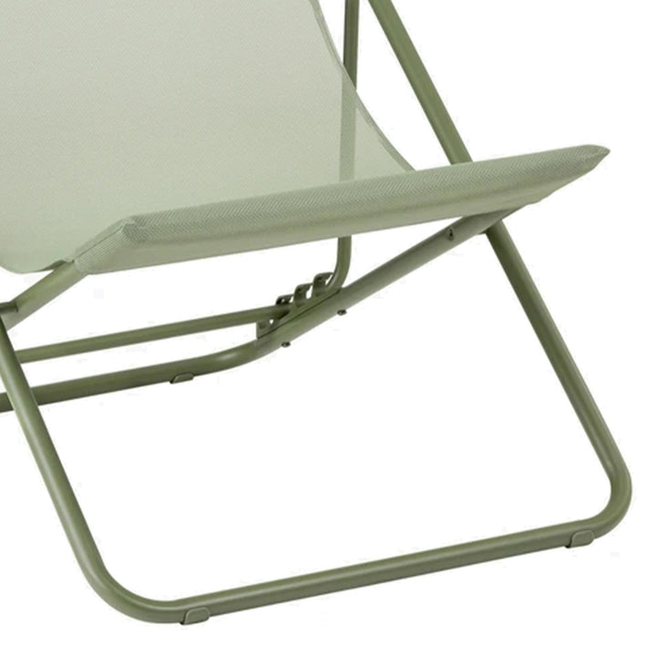 Lafuma Maxi Transat Colorblock Foldable Reclining Sling Deck Chair, Moss(2 Pack) - VMInnovations