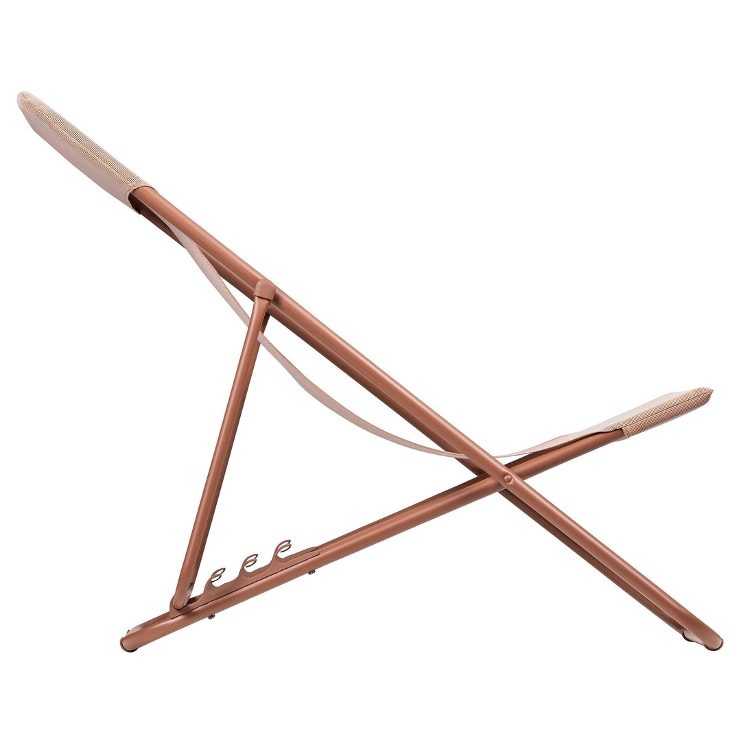 Lafuma Maxi Transat Colorblock Foldable Recline Sling Deck Chair, Canyon(2 Pack) - VMInnovations