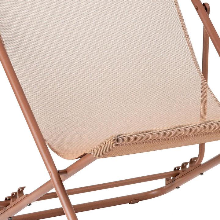 Lafuma Maxi Transat Colorblock Foldable Recline Sling Deck Chair, Canyon(2 Pack) - VMInnovations