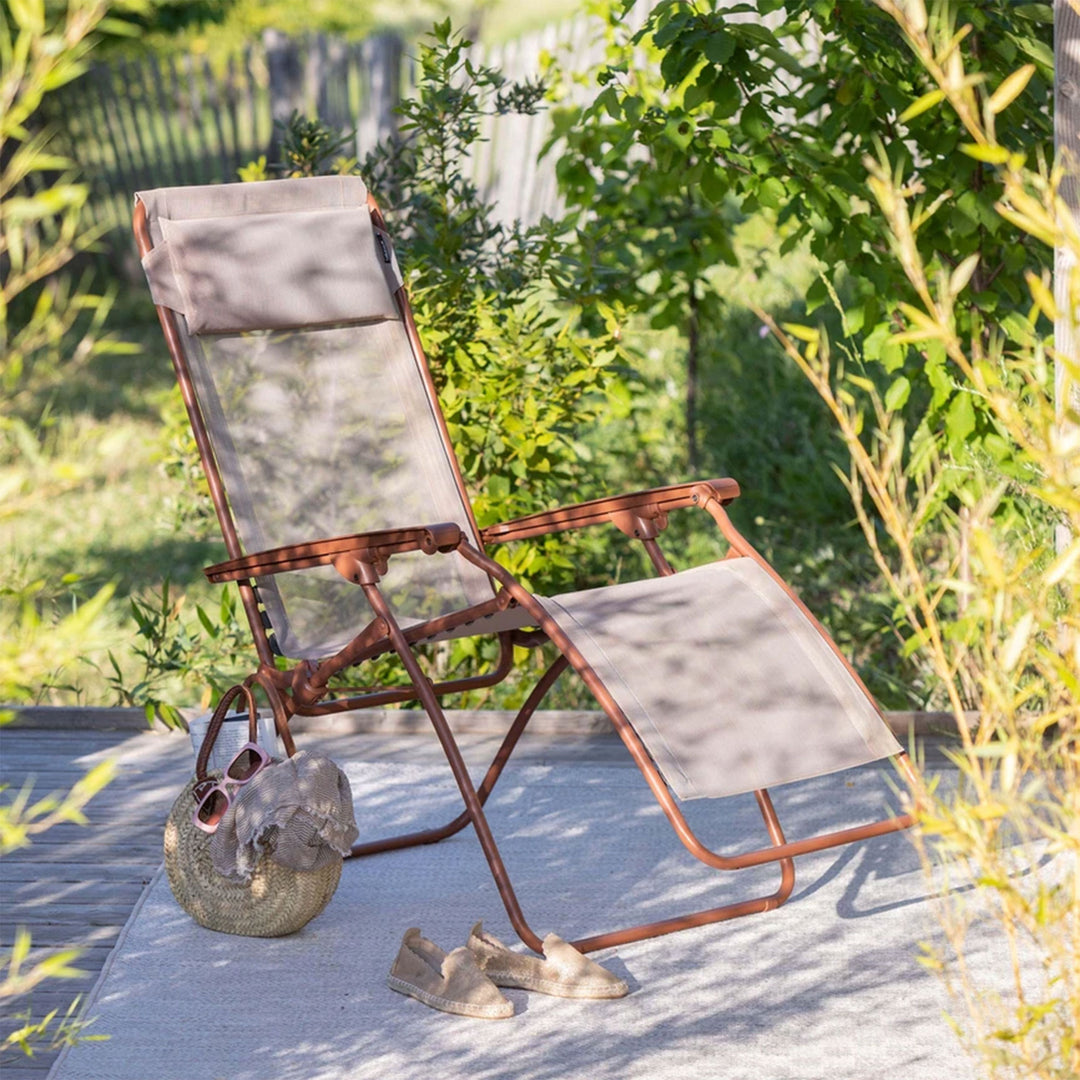 Lafuma R Clip Reclining Foldable Zero Gravity Relaxation Patio Chair, Canyon Red - VMInnovations