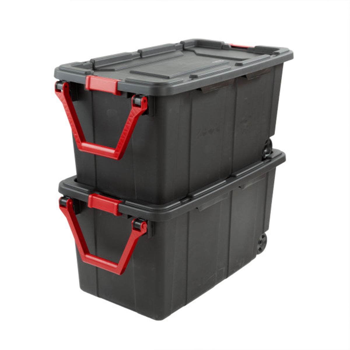 Sterilite Heavy Duty 40 Gallon Wheeled Industrial Storage Tote, Black (6 Pack) - VMInnovations