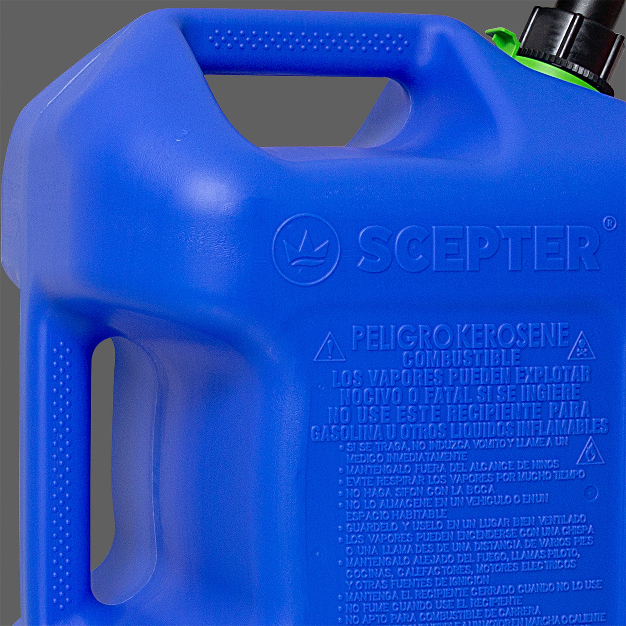 Scepter SmartControl Dual Handle Kerosene Can Container Jug, 5 Gal/18.9L, Blue - VMInnovations