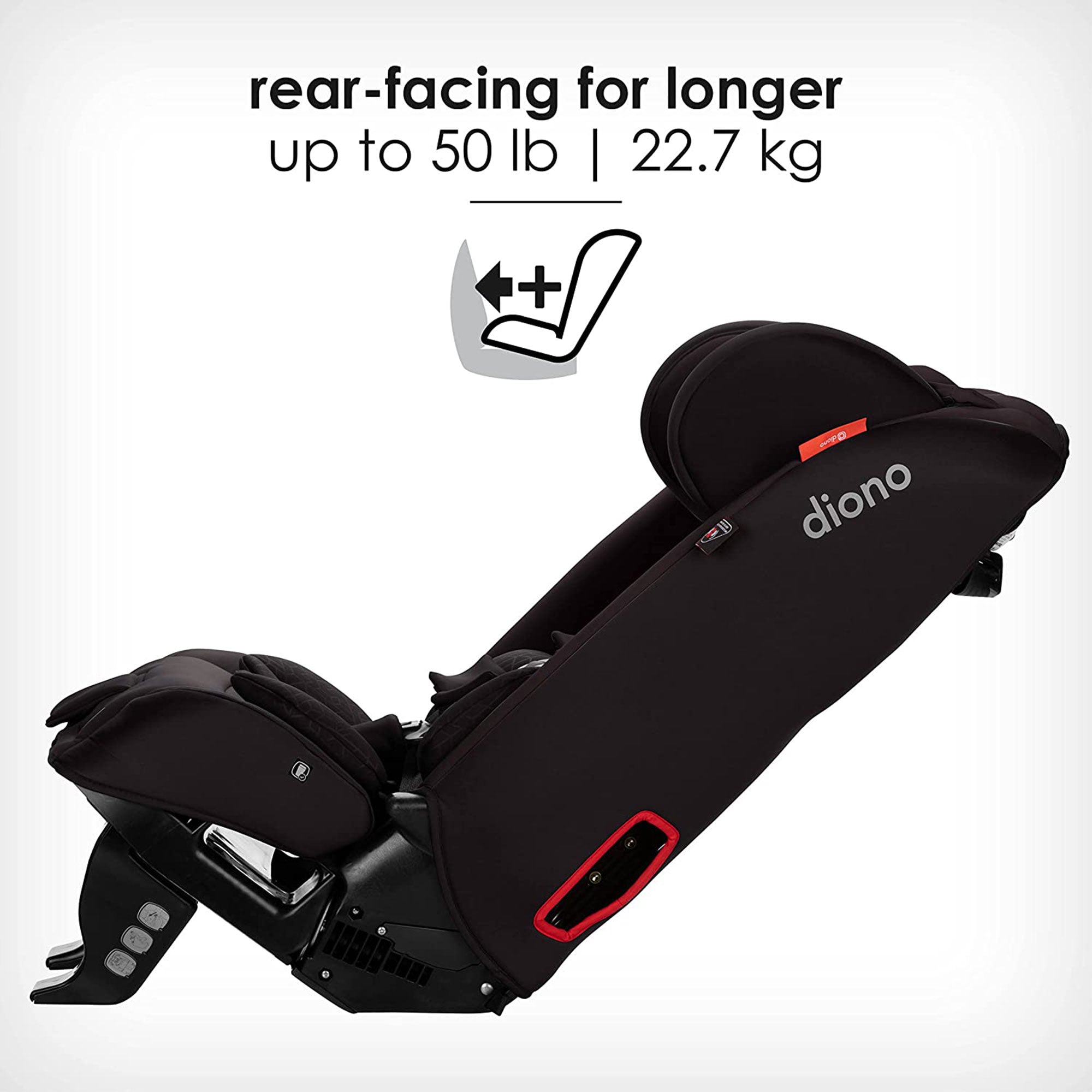 Diono Radian 3RXT Slim Fit Steel Core 4 in 1 Convertible Car Seat, Jet Black