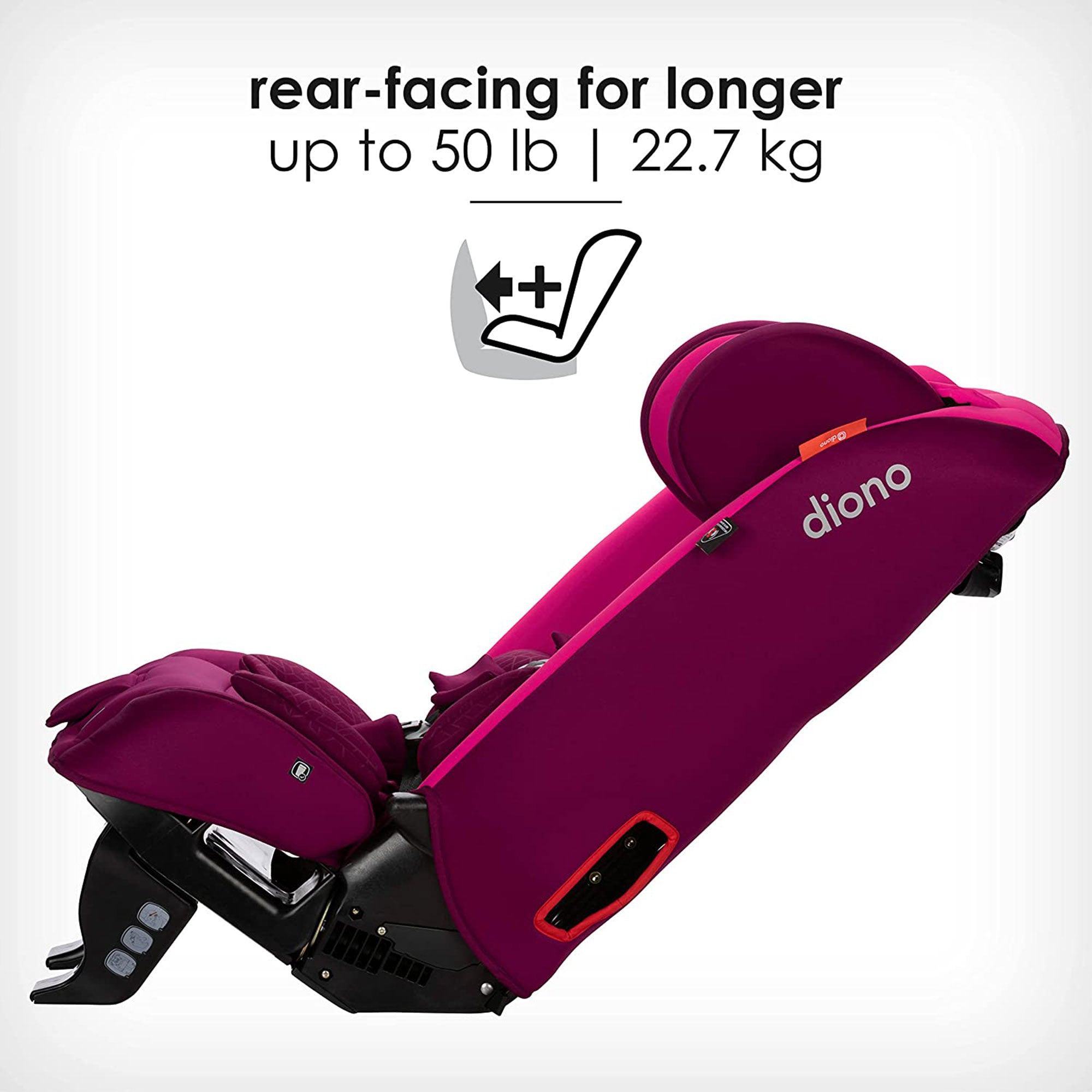 Diono Radian 3RXT Slim Fit Steel Core 4 in 1 Convertible Car Seat, Purple Plum