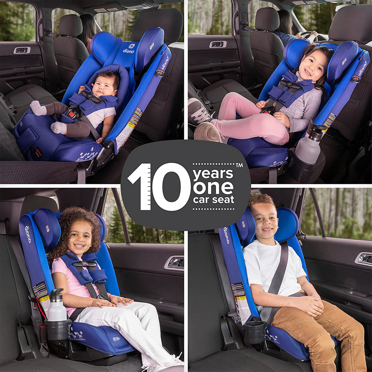 Diono Radian 3RX Slim Fit Steel Core 3 in 1 Convertible Safe Car Seat, Blue Sky - VMInnovations