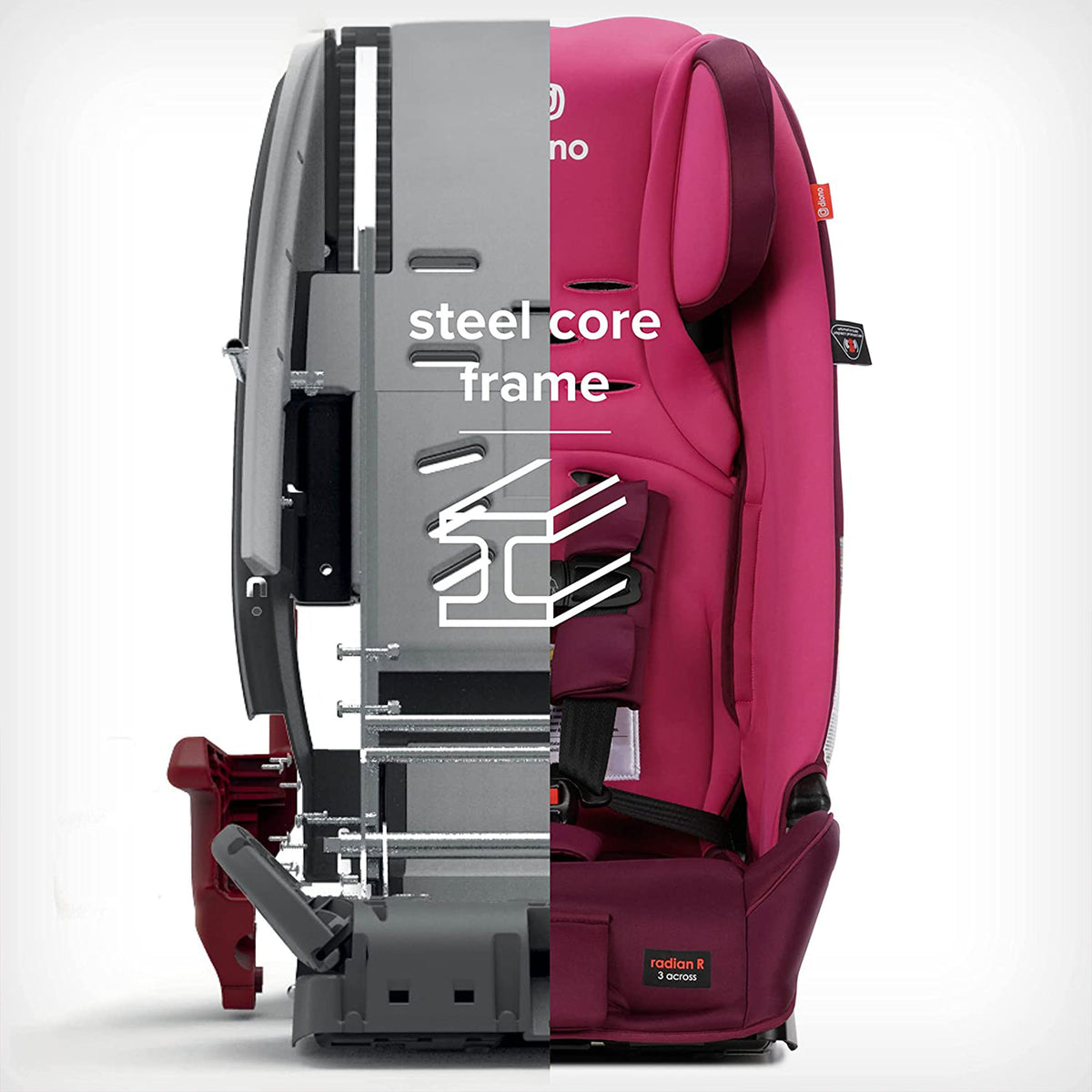Diono Radian 3RX Slim Fit Steel Core 3 in 1 Convertible Car Seat, Purple Plum - VMInnovations