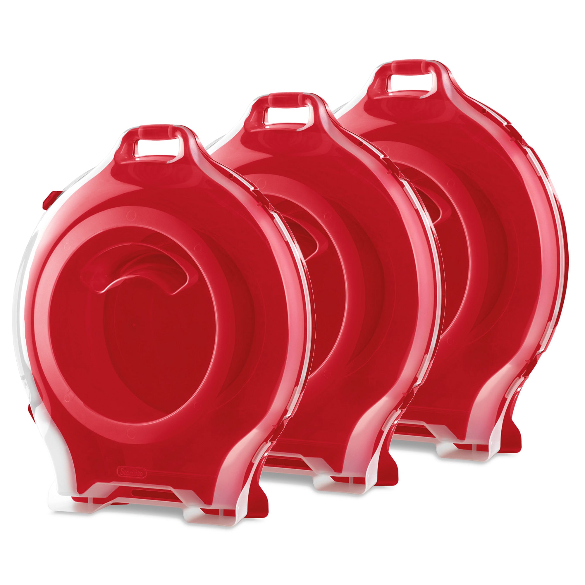 Sterilite Clear Lid Nesting Storage Christmas Holiday Wreath Box, Red (3 Pack) - VMInnovations