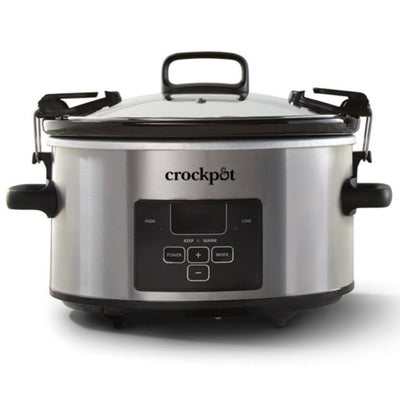 4 Quart Stainless Steel Cook & Carry Programmable Slow Cooker with Lid (Used)