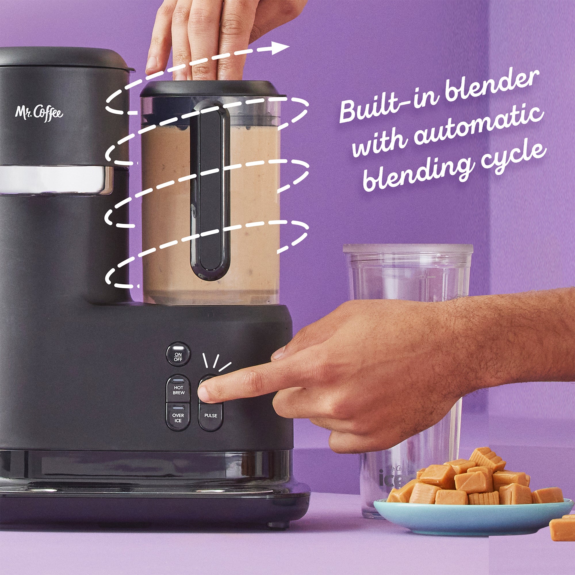 Mr. Coffee Single-Serve Frappe, Iced, and Hot Coffee Maker and Blender, Lavender - VMInnovations