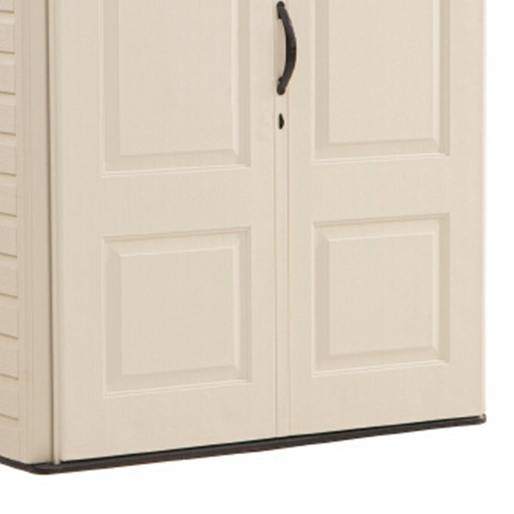 Rubbermaid Large 5x6 Ft Resin Weather Resistant Outdoor Storage Shed, Sandstone - VMInnovations