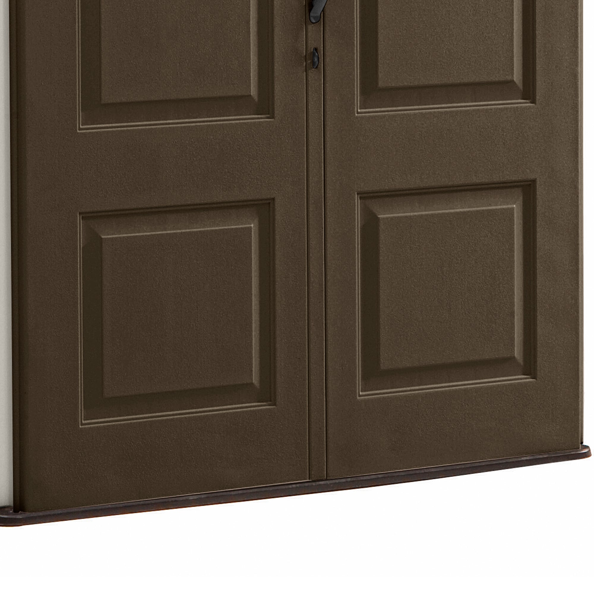 Rubbermaid 5x4 Ft Resin Weatherproof Storage Shed, Canteen Brown/Putty (Used) - VMInnovations